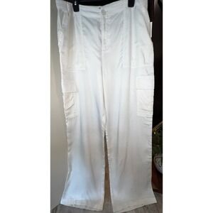 Sanctuary Women's Ivory Sophia Tencel® Lyocell Cargo Pants, Size XL